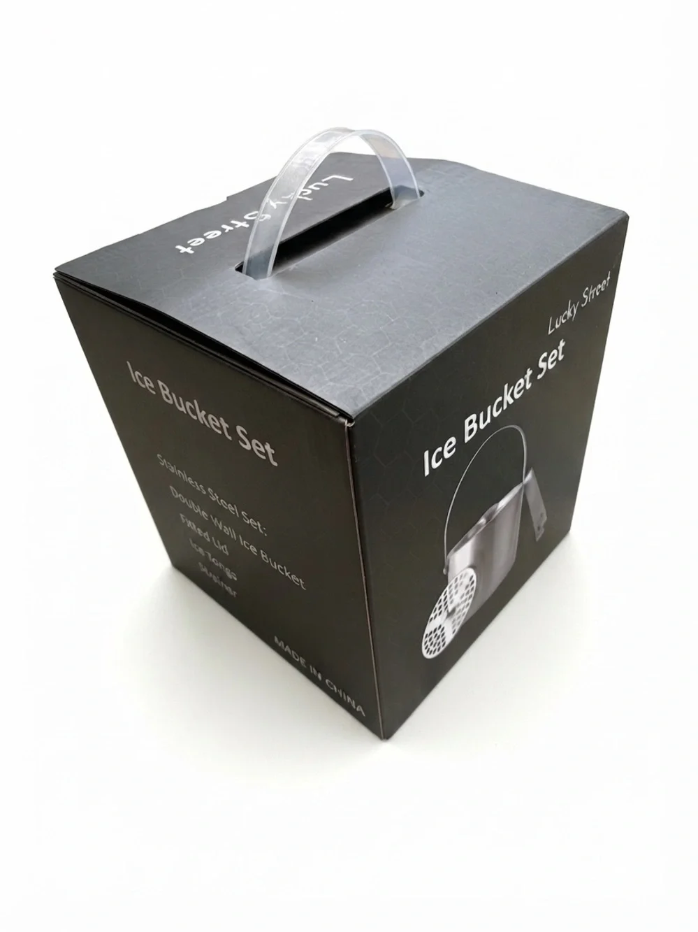 NIB Lucky Street Double Wall Stainless Steel Ice Bucket Set